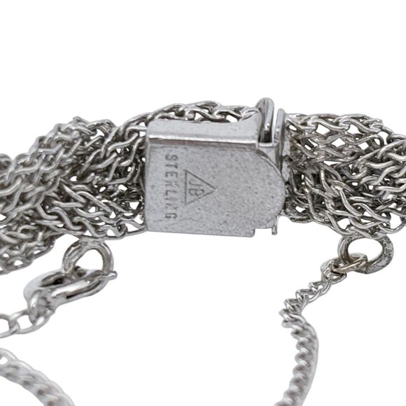 Vintage JB Sterling Silver 925 9mm Braided Mesh Chain Bracelet 7" - Picture 4 of 8